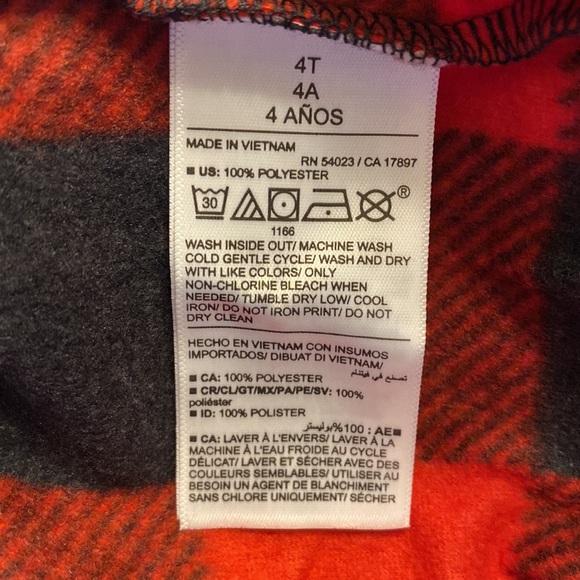 Old Navy Micro Fleece One-Piece Pajama Buffalo Check - Picture 5 of 7